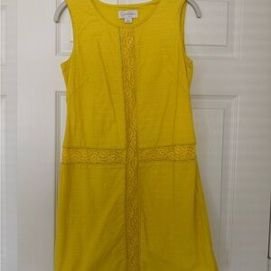 Jessica Simpson Yellow Lace Accent Mini Dress